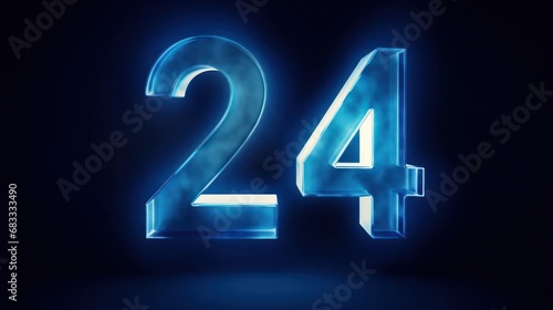 Number 24 Signifying New Year 2024