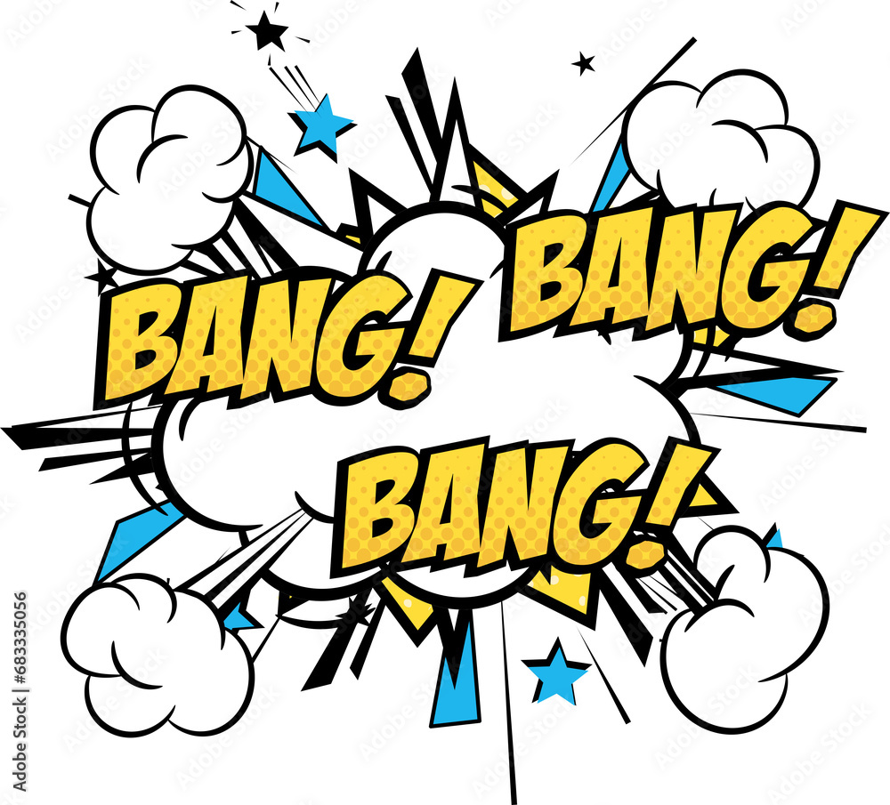 Obraz premium Bang Text Comic Speech Bubble Explosion