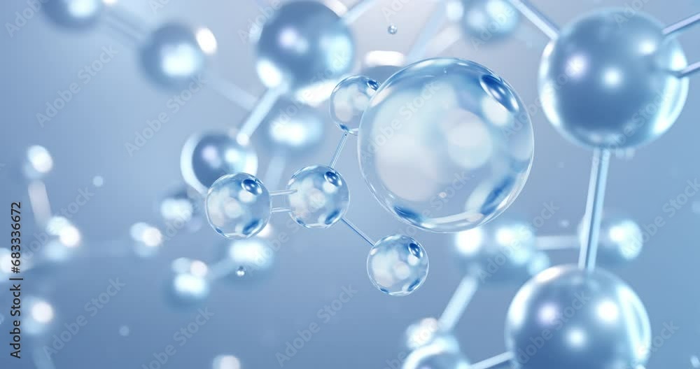 Calcium carbonate, rotating 3D model of mineral, seamless looped video, molecular structure with selective focus Calcium carbonate, rotating 3D model of mineral, seamless looped video, molecular structure with selective focus
