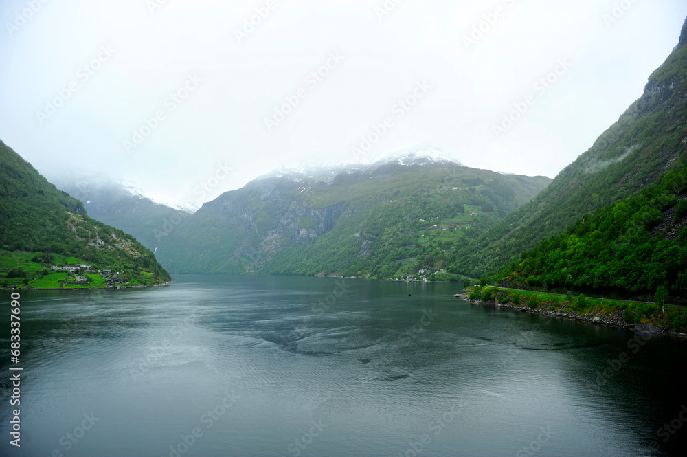 Fototapeta premium Geiranger Fjord - Geirangerfjorden in Norway, north Europe