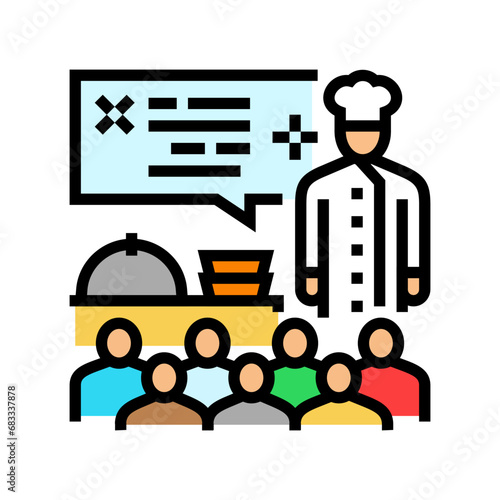 cooking classes restaurant chef color icon vector. cooking classes restaurant chef sign. isolated symbol illustration