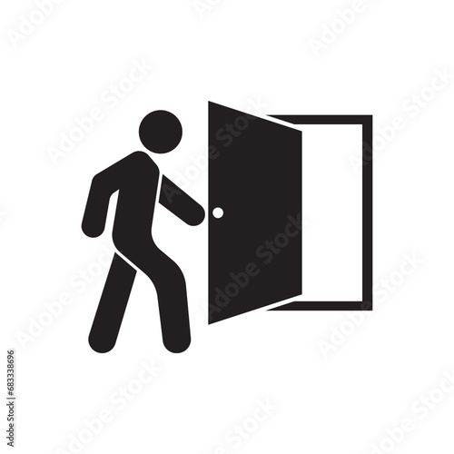 Push and pull door logo icon, vector illustration design