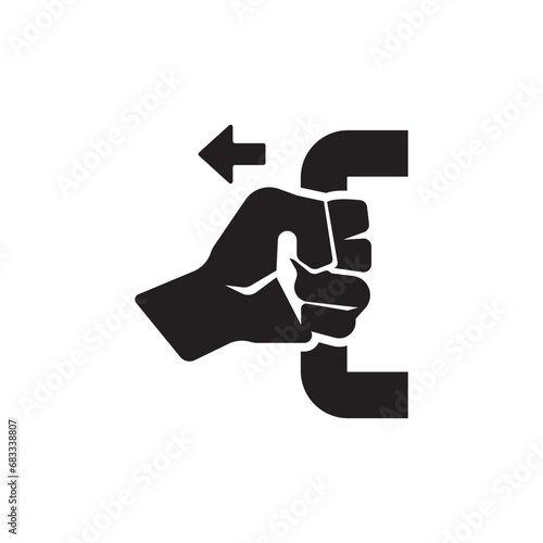 Push and pull door logo icon, vector illustration design