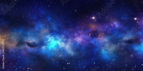 Deep space and star clusters shining into deep space. Night sky  glittering stars and nebulas. Fragment of Universe
