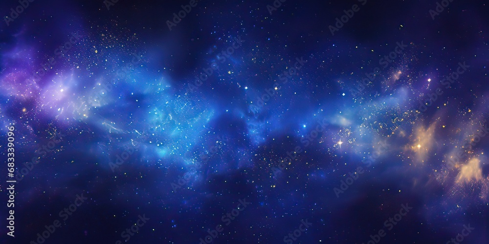 Deep space and star clusters shining into deep space. Night sky, glittering stars and nebulas. Fragment of Universe