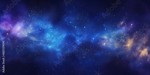 Deep space and star clusters shining into deep space. Night sky, glittering stars and nebulas. Fragment of Universe