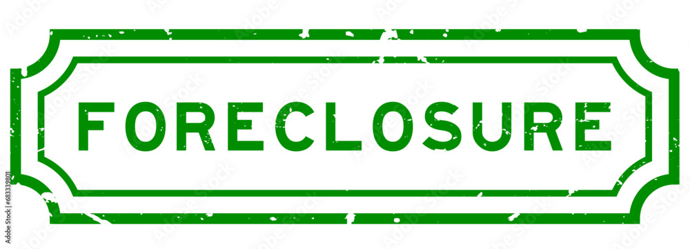 Grunge green foreclosure word rubber seal stamp on white background Grunge green foreclosure word rubber seal stamp on white background