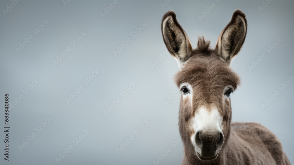 Obraz premium Donkey, Minimalistic Professional Portrait, Generative AI