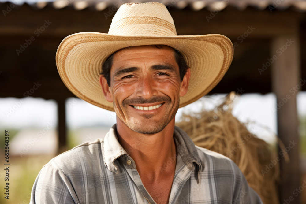portrait of smiling handsome farmer