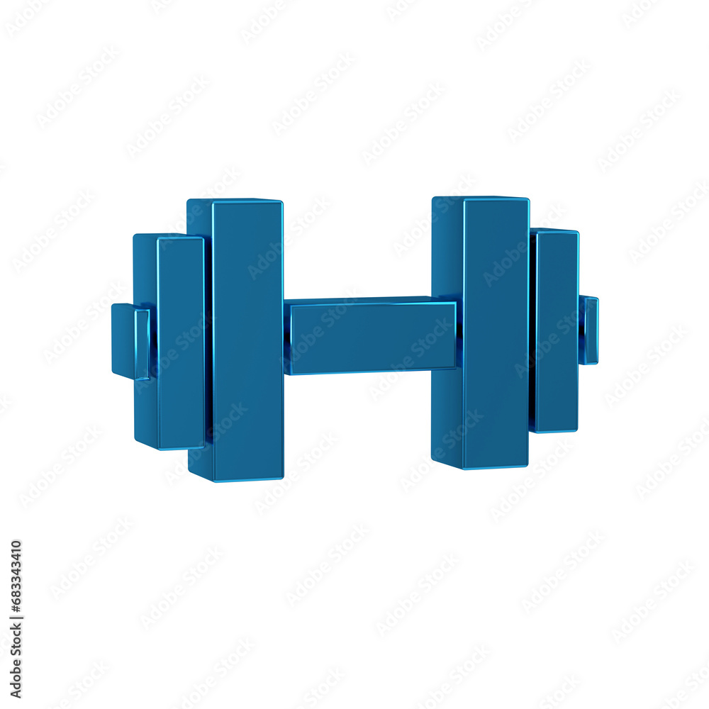 Blue Dumbbell icon isolated on transparent background. Muscle lifting icon, fitness barbell, gym, sports equipment, exercise bumbbell. Blue Dumbbell icon isolated on transparent background. Muscle lifting icon, fitness barbell, gym, sports equipment, exercise bumbbell.
