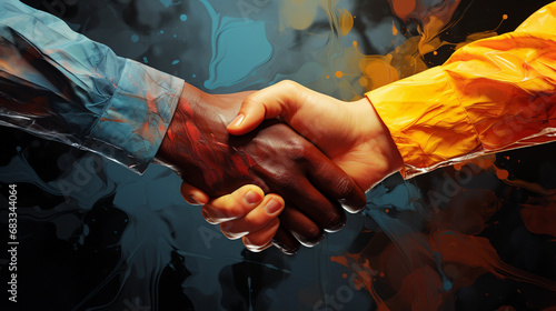 A Close-Up of the Firm Handshake Between Two Individuals, Capturing Trust, Partnership, and the Strength of Collaborative Bonds