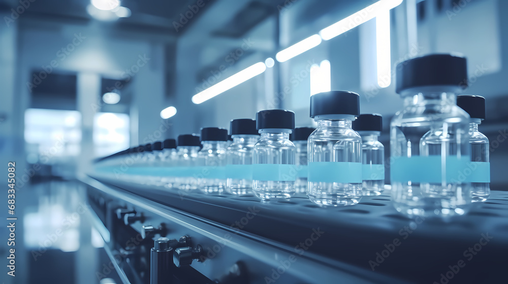 Medical vials on production line at pharmaceutical factory, Pharmaceutical machine working pharmaceutical glass bottles production line,PPT background Medical vials on production line at pharmaceutical factory, Pharmaceutical machine working pharmaceutical glass bottles production line,PPT background