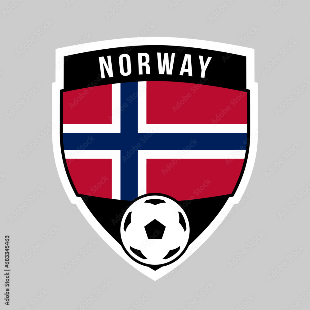 Fototapeta premium Shield Football Team Badge of Norway