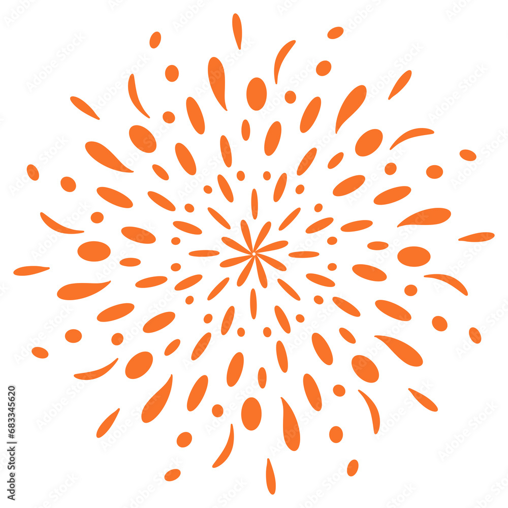 Naklejka premium Orange Fireworks