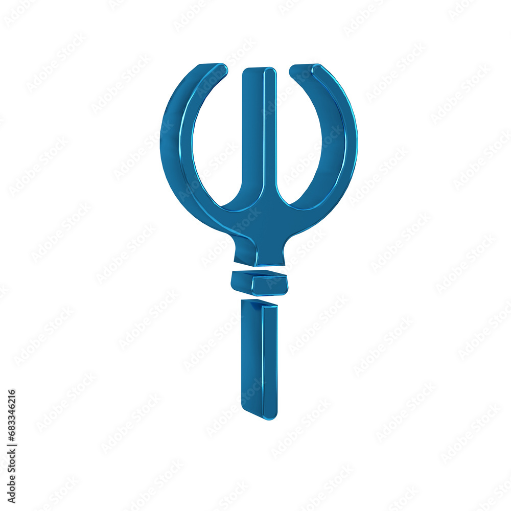 Blue Neptune Trident icon isolated on transparent background. Blue Neptune Trident icon isolated on transparent background.