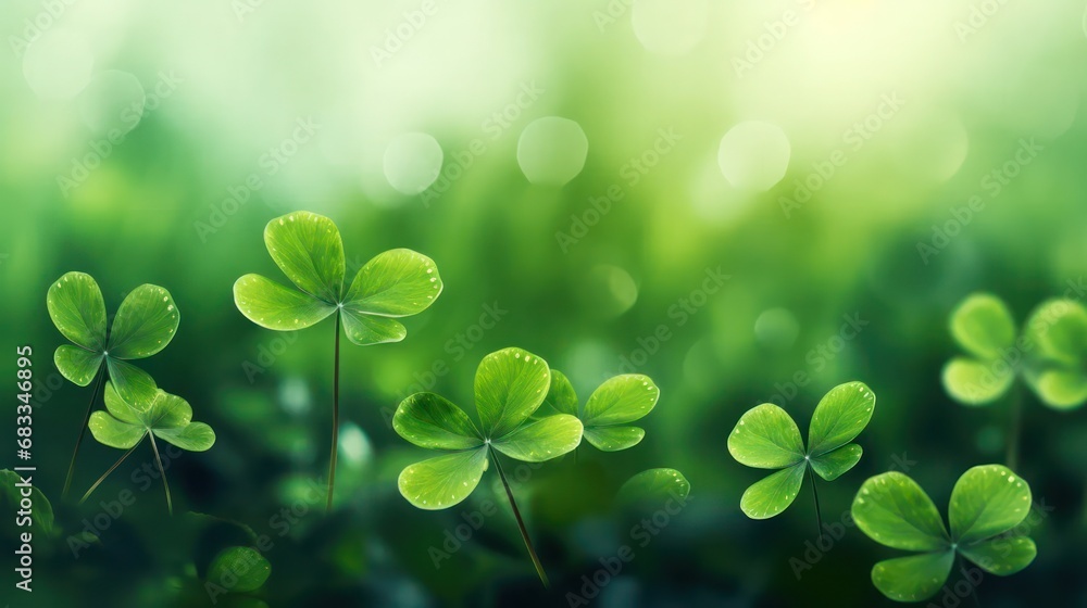 Clover Leaf with Bokeh Effect