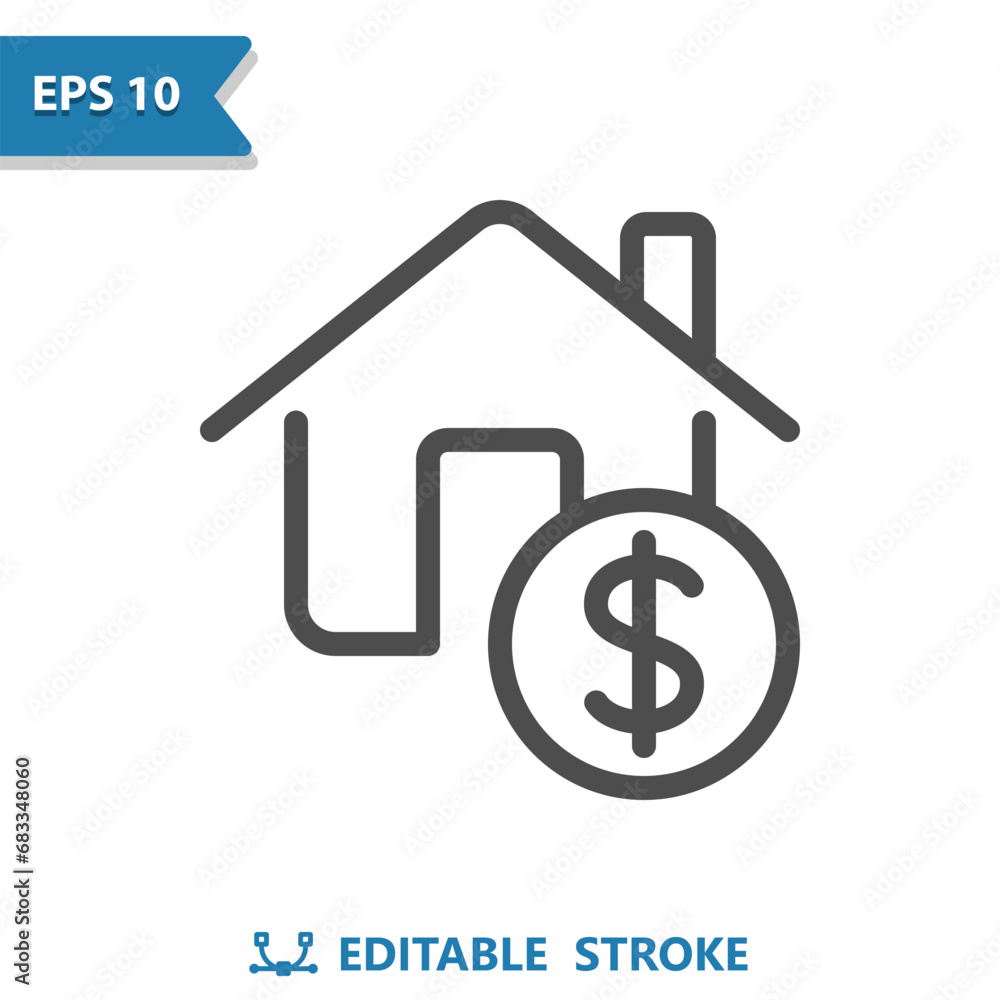 House, Dollar Icon. Real Estate, Home, Price, For Sale House, Dollar Icon. Real Estate, Home, Price, For Sale