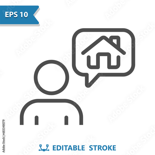 Realtor Icon. Real Estate, Man, Talking, House, Home, Home Owner