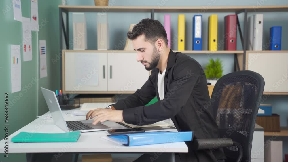Searching for documents in the office. Searching for documents in the office.