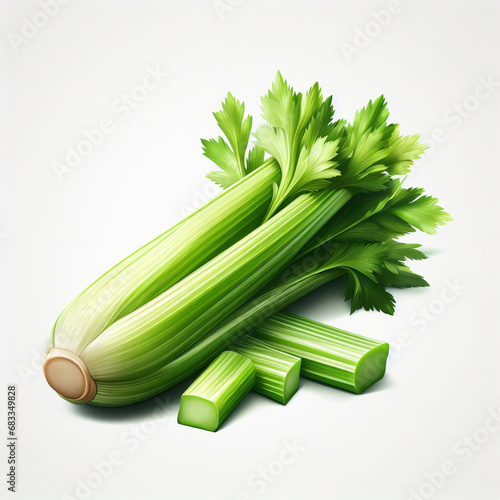 Celery  Fresh Vegetable Isolated on White Background