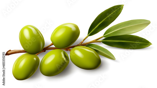 green olives isolated on white background 