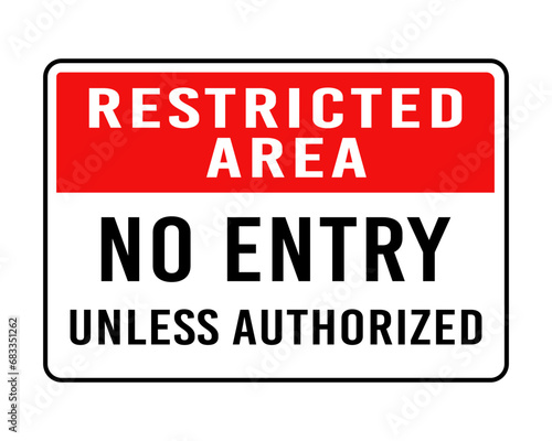 Restricted Area - No Entry Unless Authorized