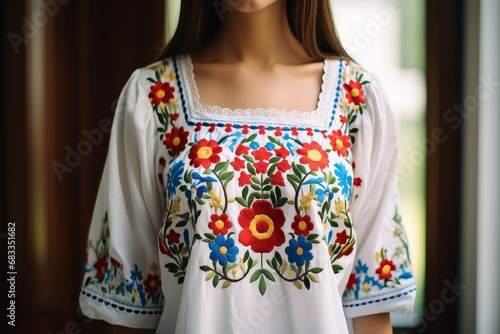 With vibrant colors and intricate folk patterns, the Ukrainian Embroidered Blouse Vyshyvanka is a cultural masterpiece