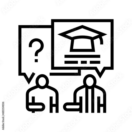 academic advising college teacher line icon vector. academic advising college teacher sign. isolated contour symbol black illustration