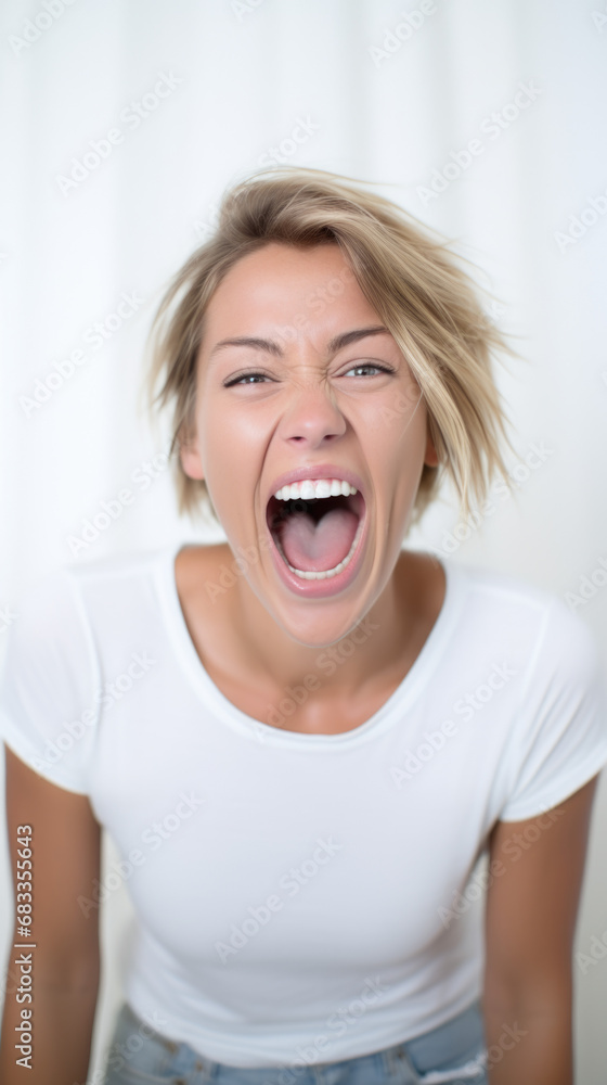 portrait of a surprised woman