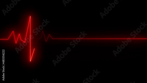  Background heartbeat line neon light heart rate display screen medical research,  photo