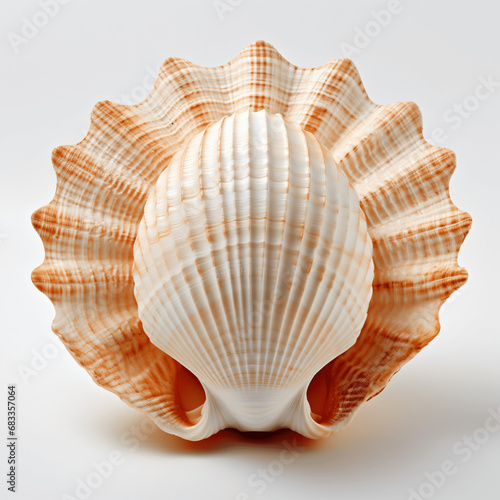 Detailed Seashell from Beach, Isolated on white