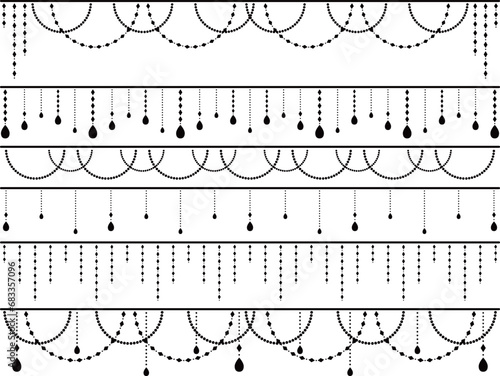 高級感のあるオーナメントラインセット　ブラック