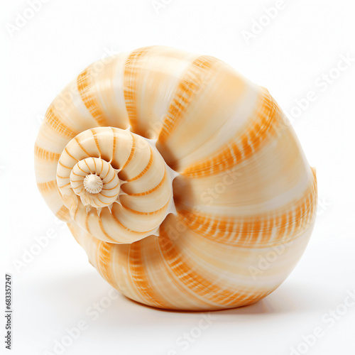 Seashell Spiral, White Isolation