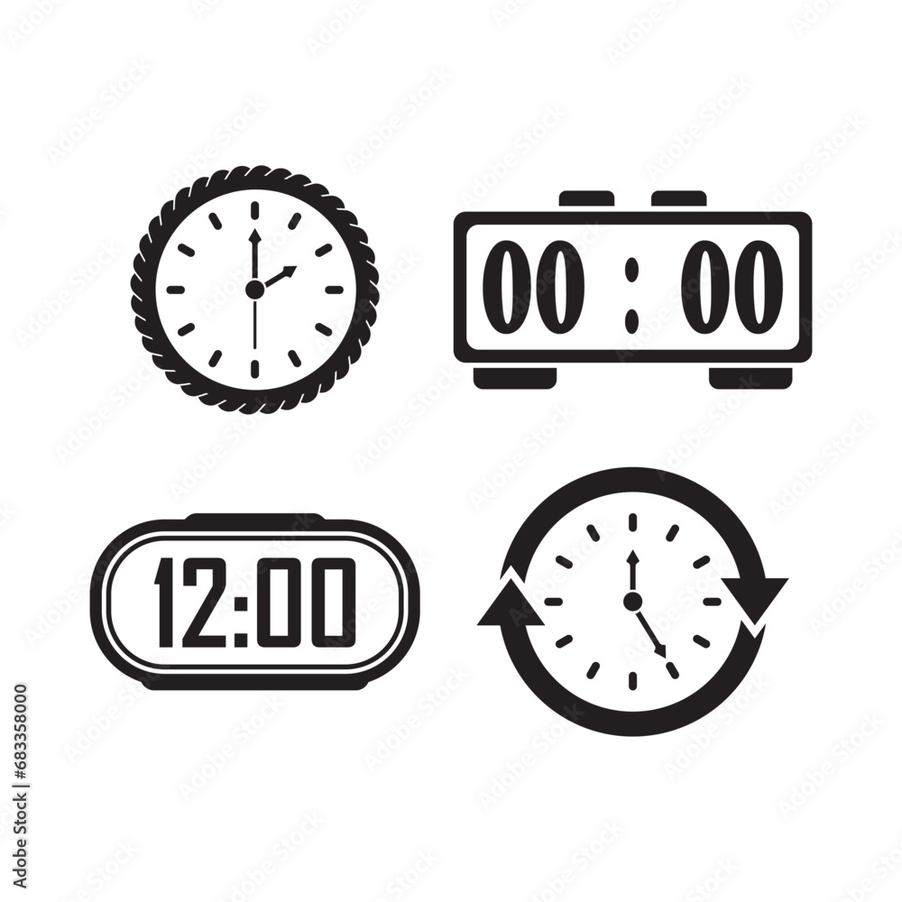 clock logo icon design vector illustration, clock logo icon design vector illustration,