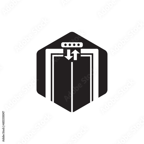 elevator logo icon design vector illustration,