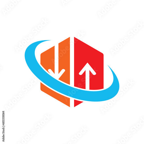 elevator logo icon design vector illustration,