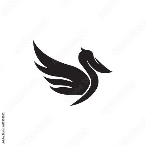 pelican bird logo vector icon in simple illustration design