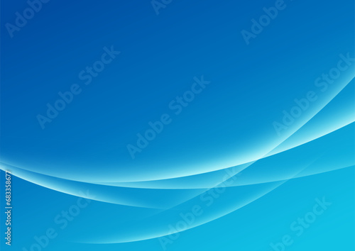 青の抽象ラインウェーブ背景