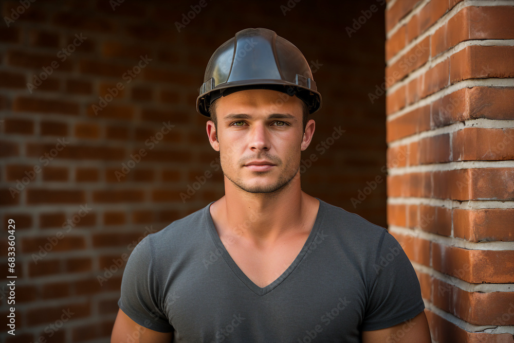 Serious professional man building houses generative AI technology Serious professional man building houses generative AI technology