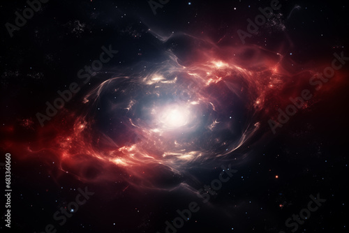 space stellar background with beautiful nebula around a supernova