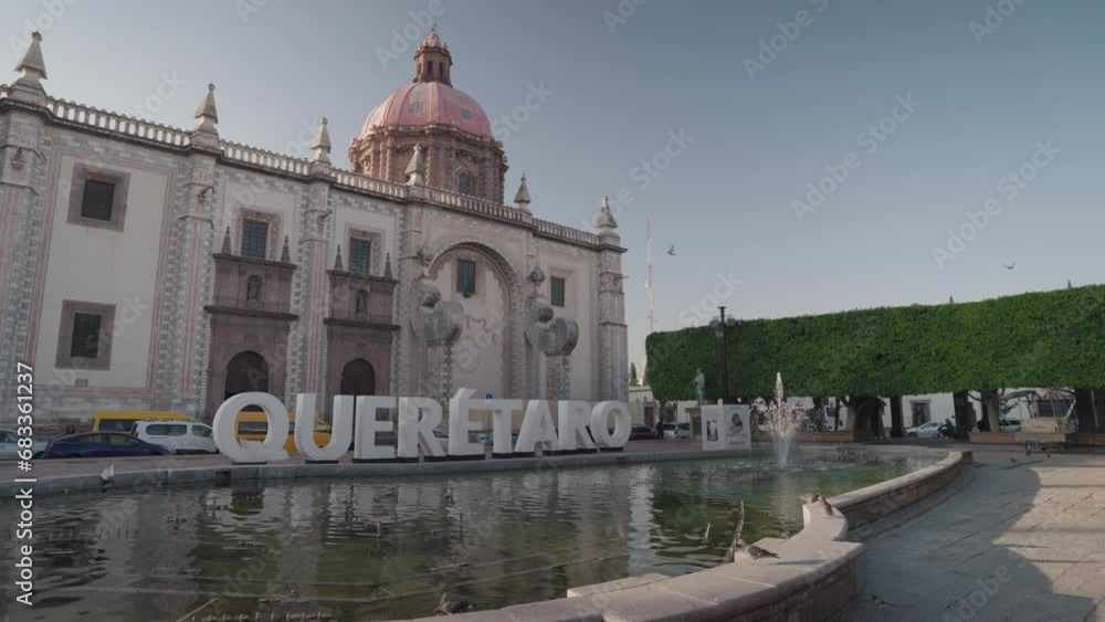 Templo de Santa Rosa de Viterbo, The Letters and Fountain Santiago de Querétaro, Mexico