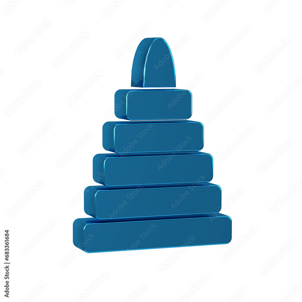 Blue Pyramid toy icon isolated on transparent background. Blue Pyramid toy icon isolated on transparent background.