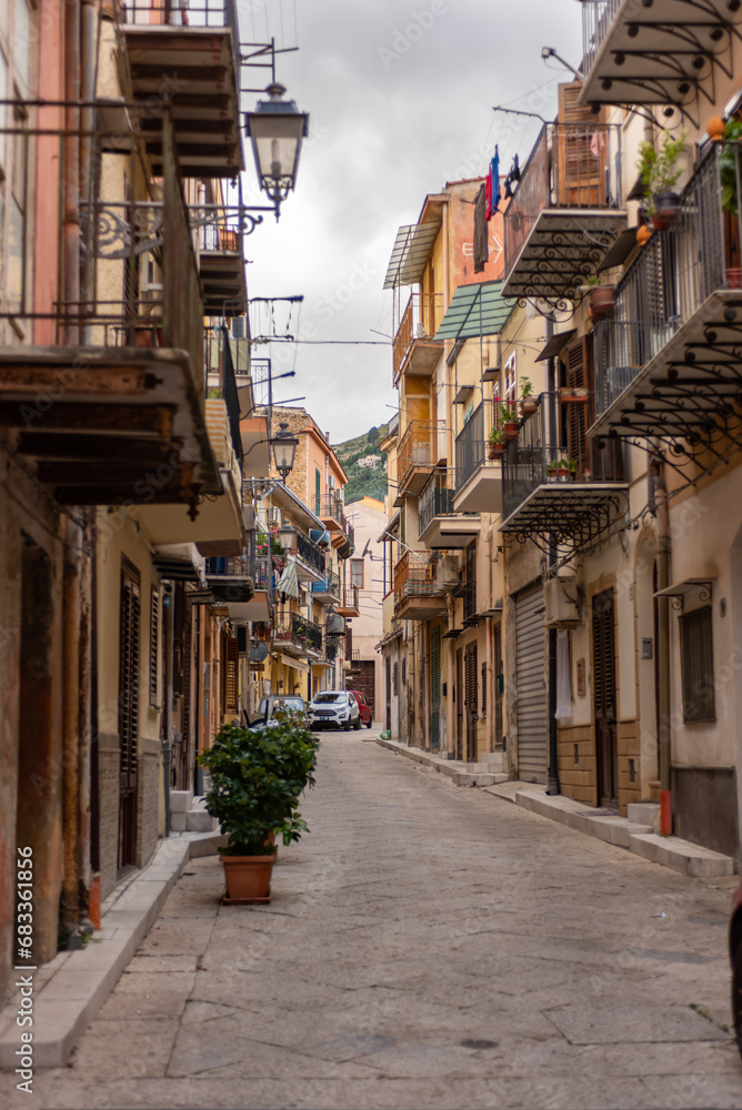 A Street iIn The Centre Of Monreale, Near palermo, In the South Of Italy