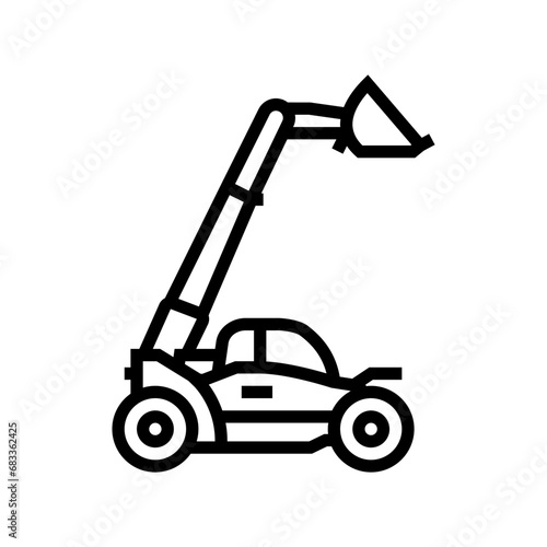 telescopic handler construction vehicle line icon vector. telescopic handler construction vehicle sign. isolated contour symbol black illustration photo