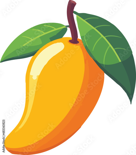 orange fruit mango illustration