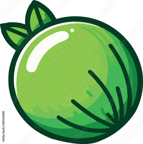 green coconut isolated on white