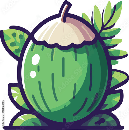illustration of an green coconut