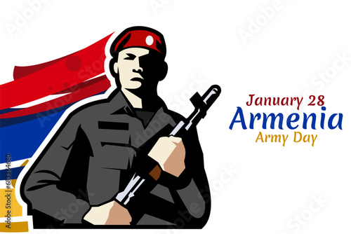 January 28  Army Day of Armenia. vector illustration. Suitable for greeting card  poster and banner.