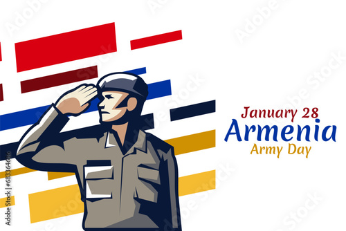 January 28, Army Day of Armenia. vector illustration. Suitable for greeting card, poster and banner.