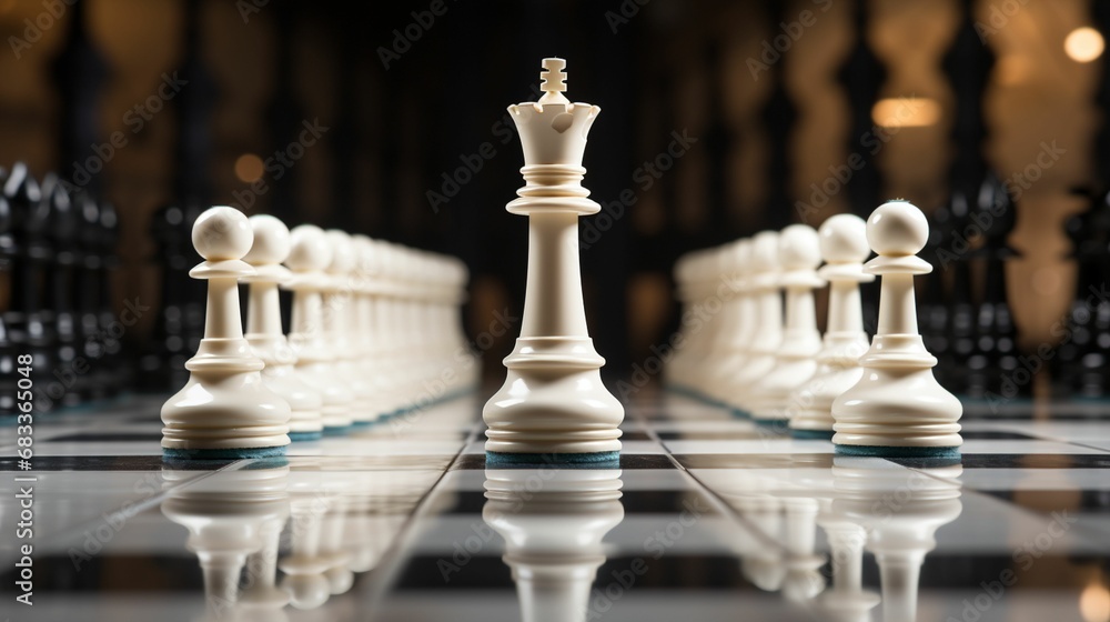Chess piece on chess board game for strategy, idea represent challenge, leadership, business success